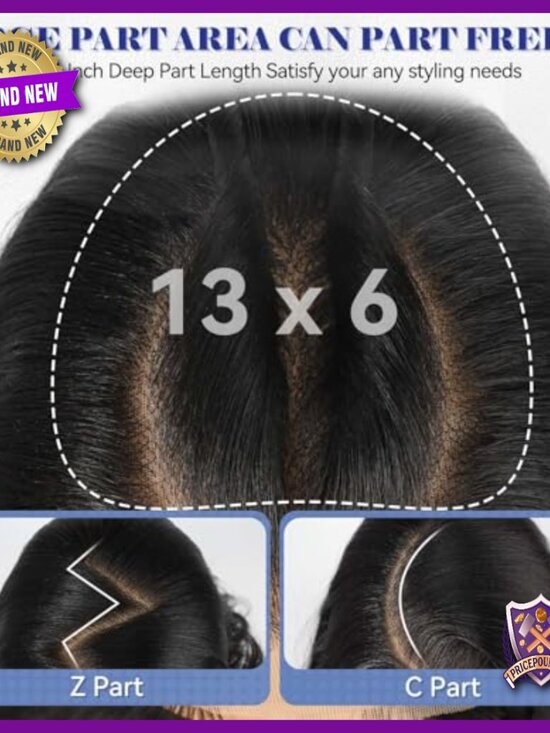 13x6 HD Lace Front Synthetic Wig, 24 Inch Long Curly Layered, Glueless main image 6
